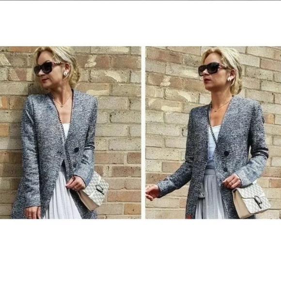 Zara Shiny Tweed Coat - Picture 15 of 15